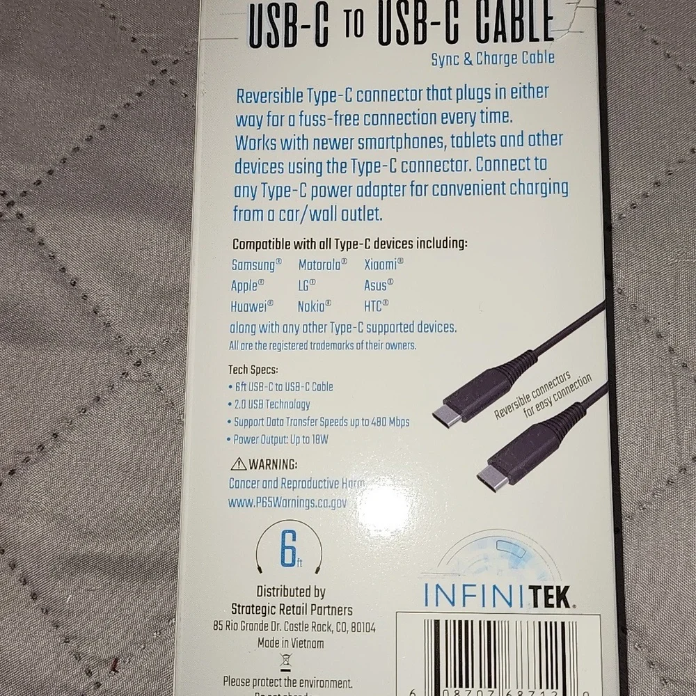InfiniTEK USB-C to USB-C Cable